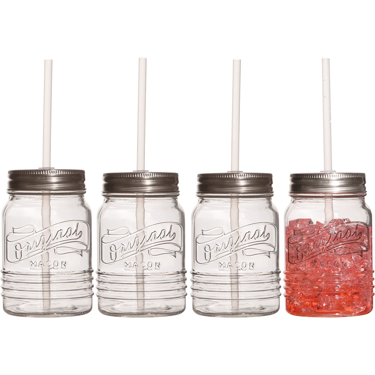 Home Essentials Original Sippers With Straws - Set Of 4