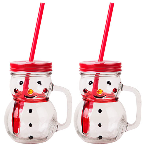 Home Essentials Snowman Sippers - Set Of 2