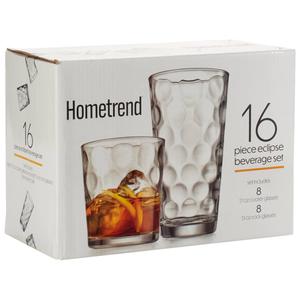 Hometrend Eclipse 16pc. Highball & Double Old Fashion Glasses