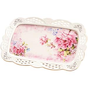 Home Essentials Floral 14x9 Pierced Tray