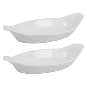 Home Essentials 10oz. Porcelain Oval Bakers - Set of 2