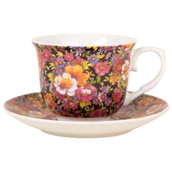 Home Essentials Ole English Rose Chintz Cup with Saucer