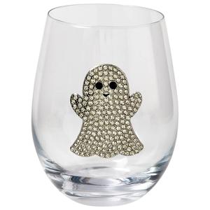 Home Essentials 19oz. Halloween Silver Ghost Stemless Wine Glass