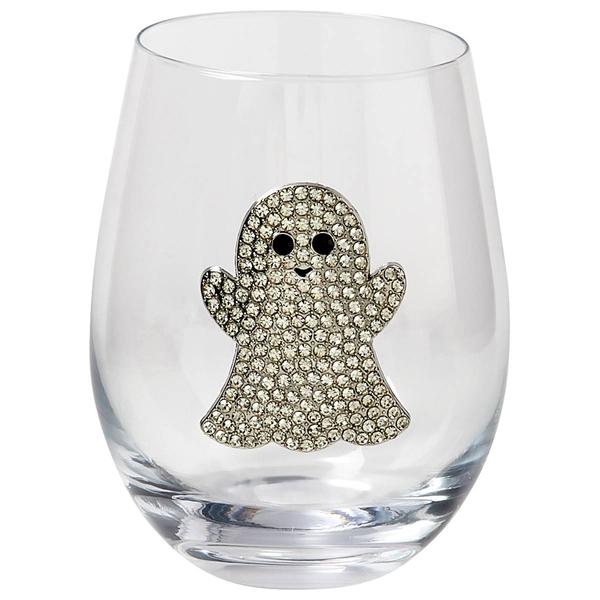 Home Essentials 19oz. Halloween Silver Ghost Stemless Wine Glass