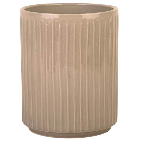 Home Essentials Round Embossed Utensil Crock - Taupe