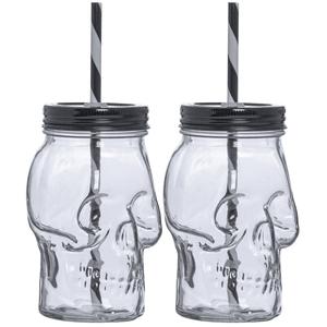 Home Essentials Set of 2 Skull Sippers w/ Straws alternate view