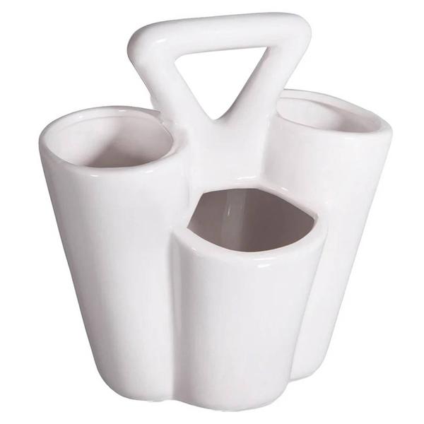 Home Essentials Ceramic 4 Section Caddy w/Handle