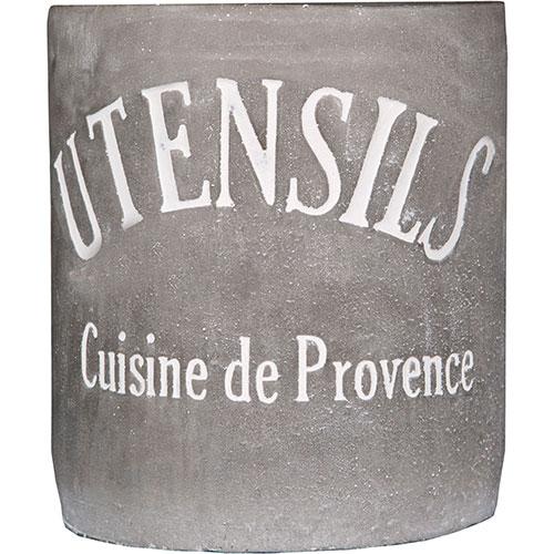Home Essentials Cement 6in. Round Utensil Crock