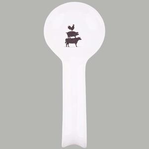 Home Essentials 11.5 in. Deboss Cow Pig Roster Spoon Rest