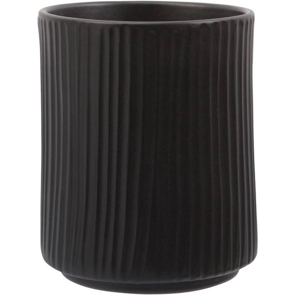 Home Essentials 7in. Round Matte Striped Utensil Crock