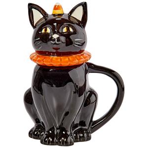 Home Essentials 19oz. Covered Black Cat Mug