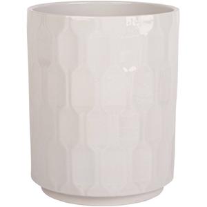 Home Essentials 7.5in. White Embellished Chain Utensil Crock