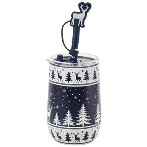 Home Essentials Winter Wine Tumbler w/ Sipper Straw