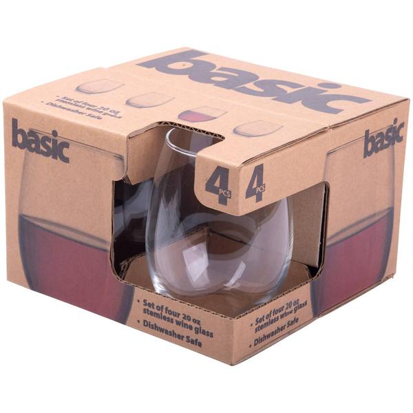 Home Essentials Basic/Craft Stemless Wine Glasses - Set of 4 alternate view