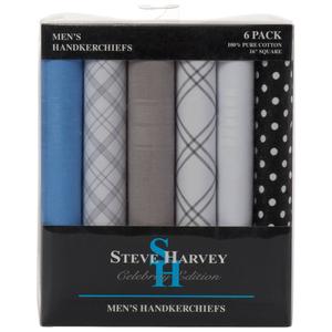 Mens Steve Harvey 6pk. Cotton Handkerchief