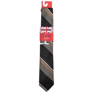 Mens Billy London Textured Satin Stripe Tie with Tie Bar alternate view