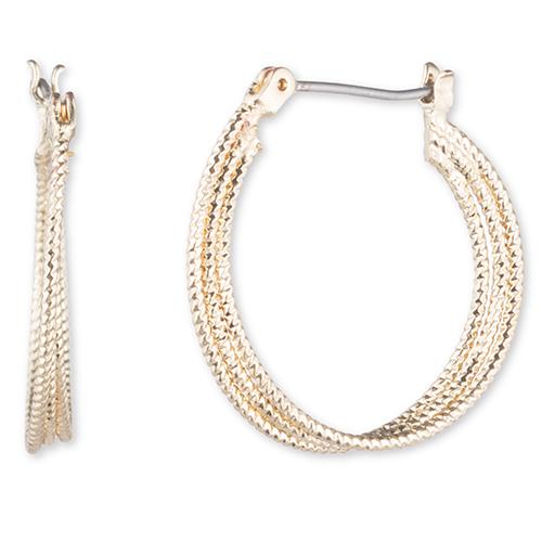 Nine West Gold-Tone Twisted Hoop Earrings
