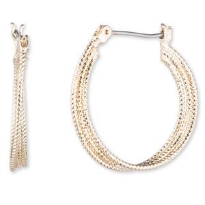 Nine West Gold-Tone Twisted Hoop Earrings