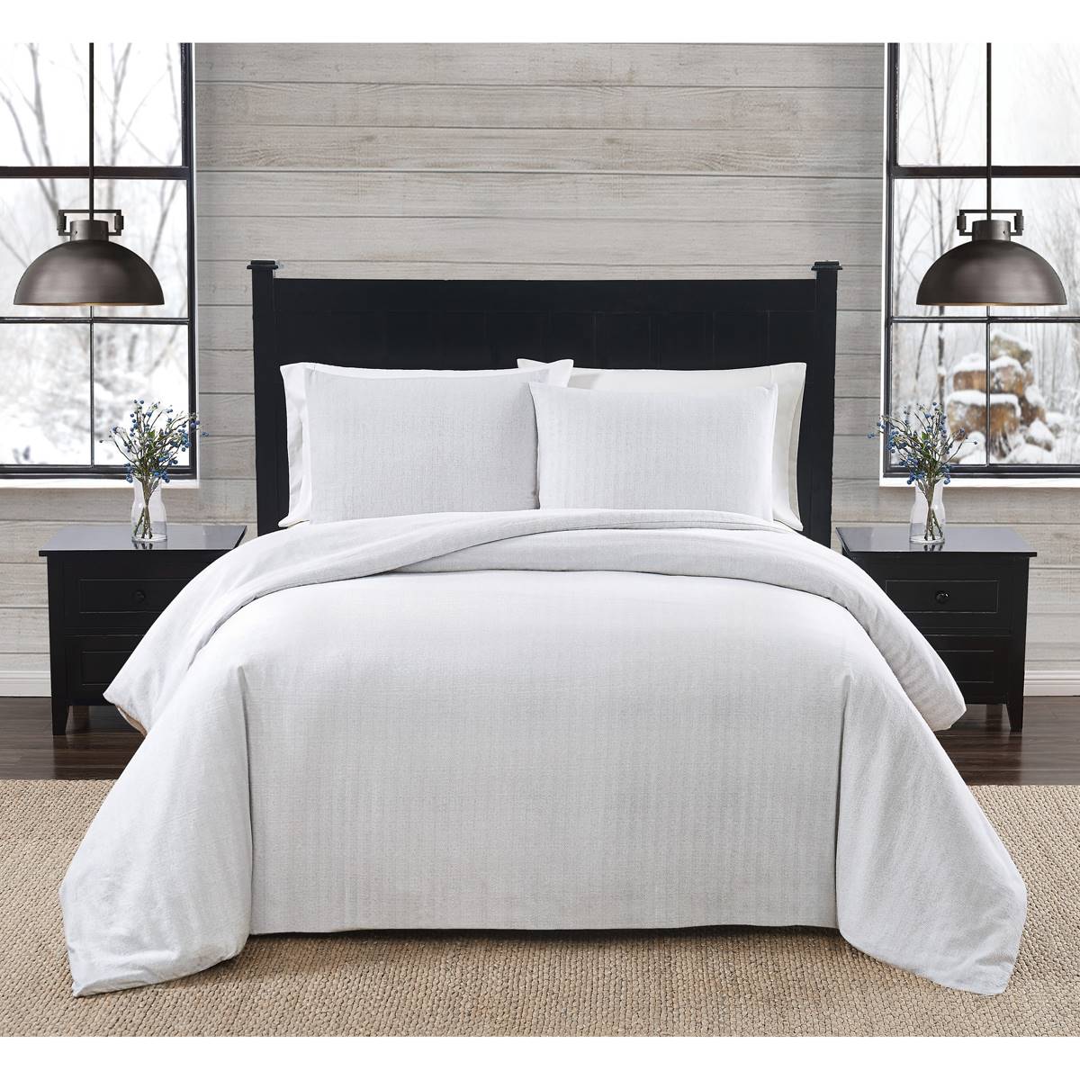 London Fog Herringbone Duvet Cover Set