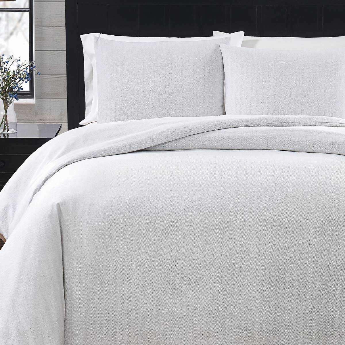 London Fog Herringbone Duvet Cover Set