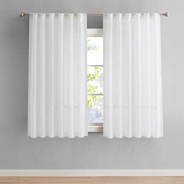 Aria Sheer Rod Pocket Panel Curtain with Trim alternate view