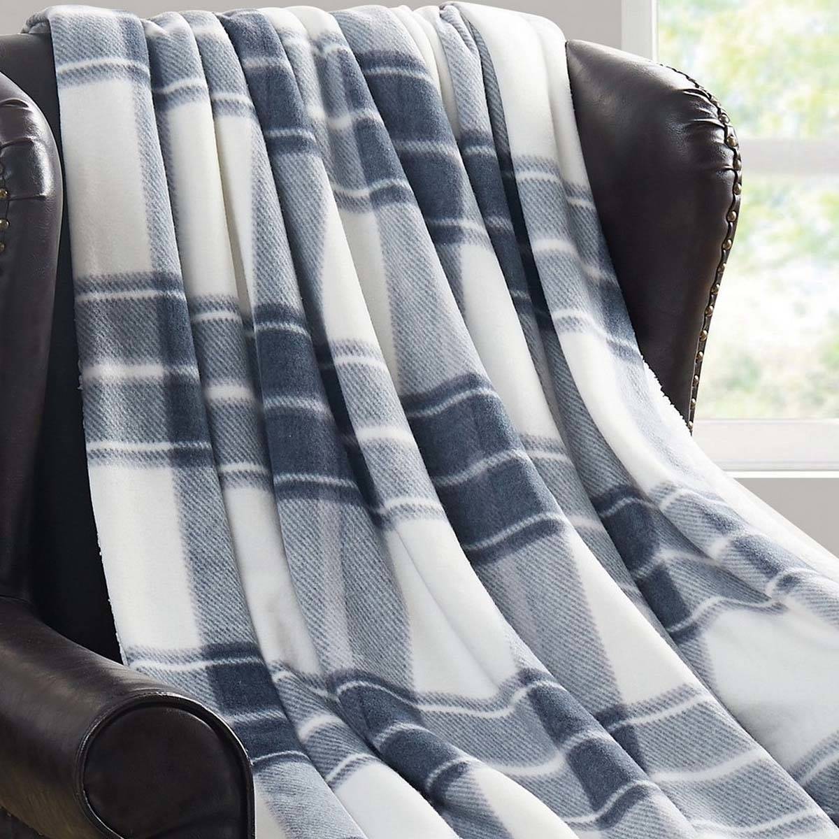 Cannon Cozy Teddy Plaid Throw - 50x70