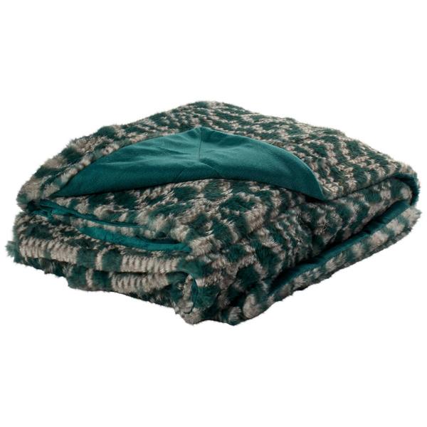 London Fog Fair Isle Faux Fur Throw