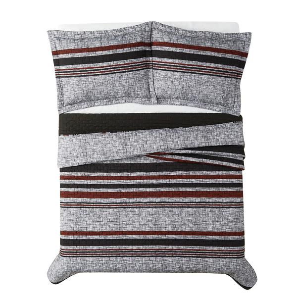 London Fog Warren Stripe 3pc. Quilt Set alternate view