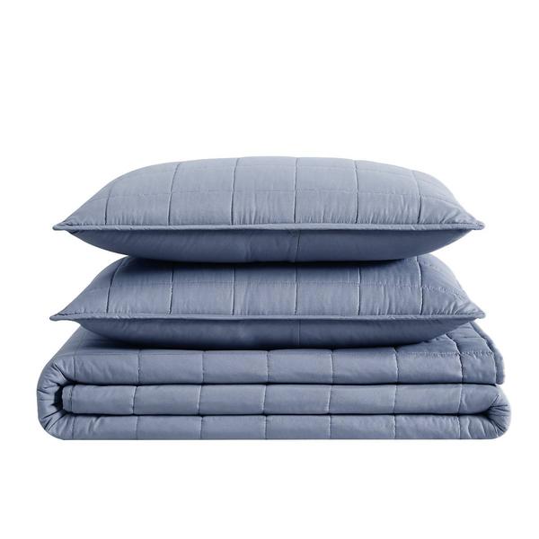 London Fog Garment Wash Solid 180 Thread Count 3pc. Quilt Set alternate view