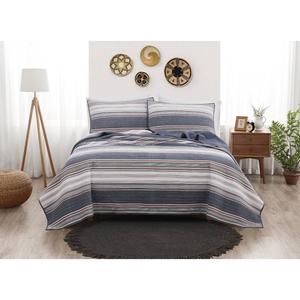 Brooklyn Loom Hudson Stripe Yarn Dye Reversible 3pc. Quilt Set