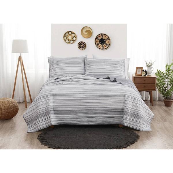 Brooklyn Loom Noah Stripe Yarn Dye Reversible 3pc. Quilt Set