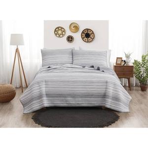 Brooklyn Loom Noah Stripe Yarn Dye Reversible 3pc. Quilt Set