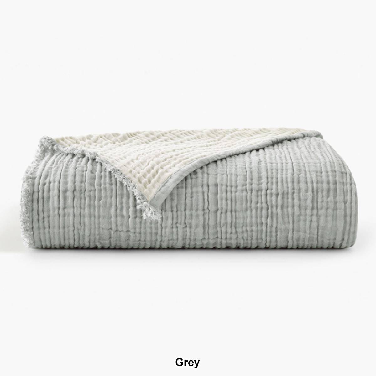 Truly Soft Textured Organic Reversible Throw Blanket