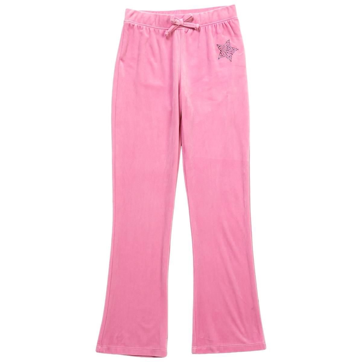 Girls (7-16) Star Ride(R) Rhinestone Star Velour Flared Pants