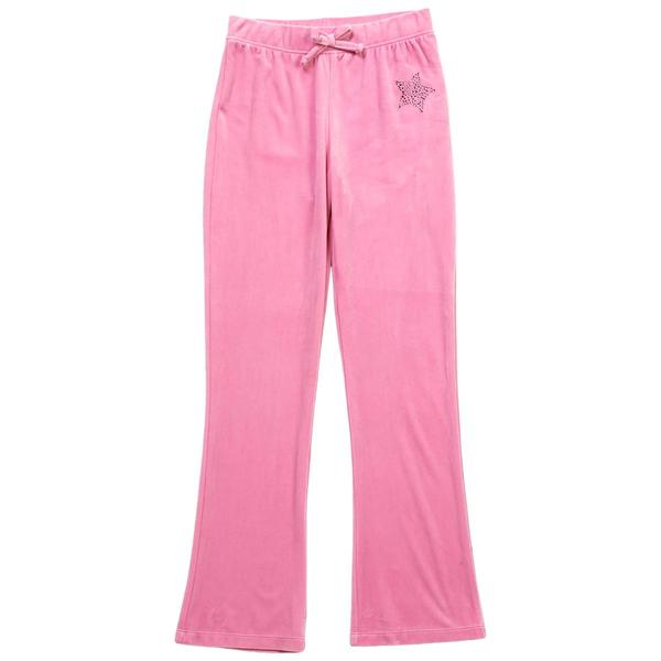Girls (7-16) Star Ride(R) Rhinestone Star Velour Flared Pants alternate view