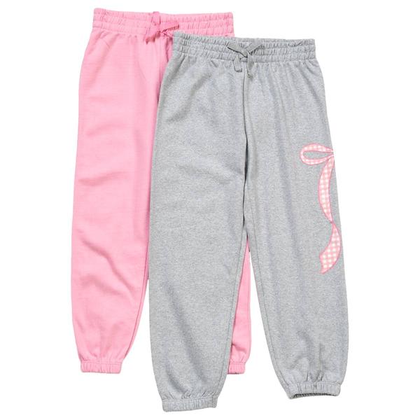 Girls (4-6x) Sweet Butterfly(R) 2pk Solid & Marled/Bow Joggers