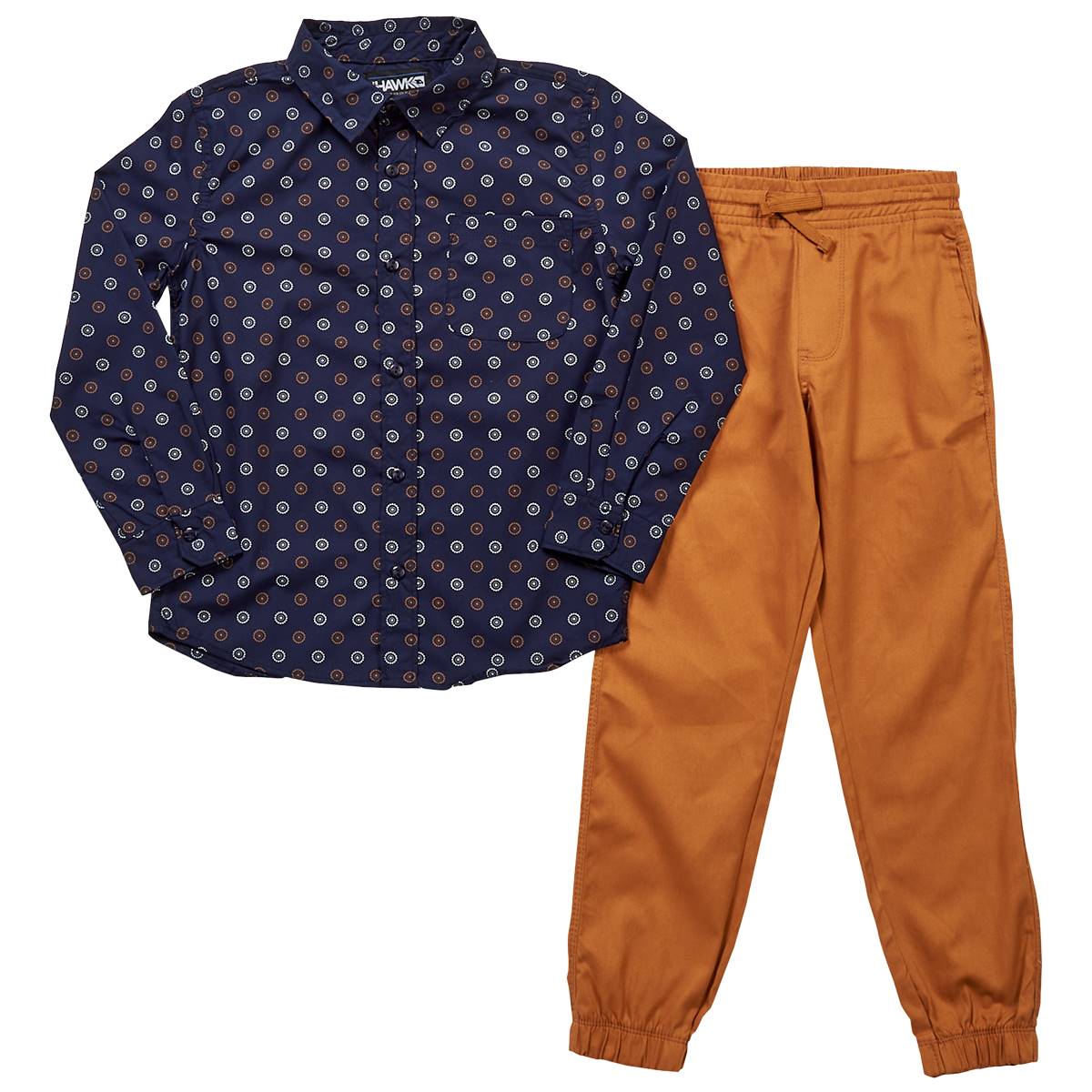 Boys (8-12) Tony Hawk 2pc. Button Down & Joggers Set - Peacoat