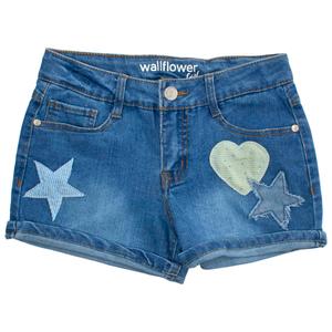 Girls (7-16) Wallflower Patch Denim Short alternate view