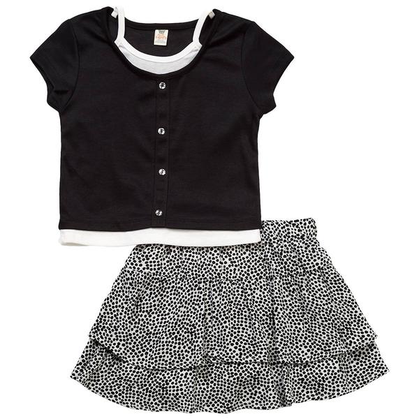 Girls (4-6x) Sweet Butterfly(R) 2pc. Faux Layered Top & Dot Skort