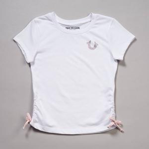Girls (7-16) True Religion Short Sleeve Side Cinched Logo Tee alternate view