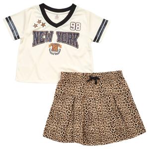 Girls (7-16) Sweet Butterfly(R) NY Varsity Top w/ Leopard Skort
