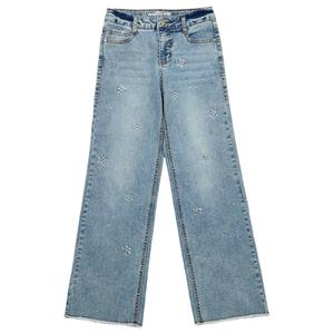 Girls (7-16) Wallflower Girl(R) Wide Leg Floral Rhinestone Jeans alternate view