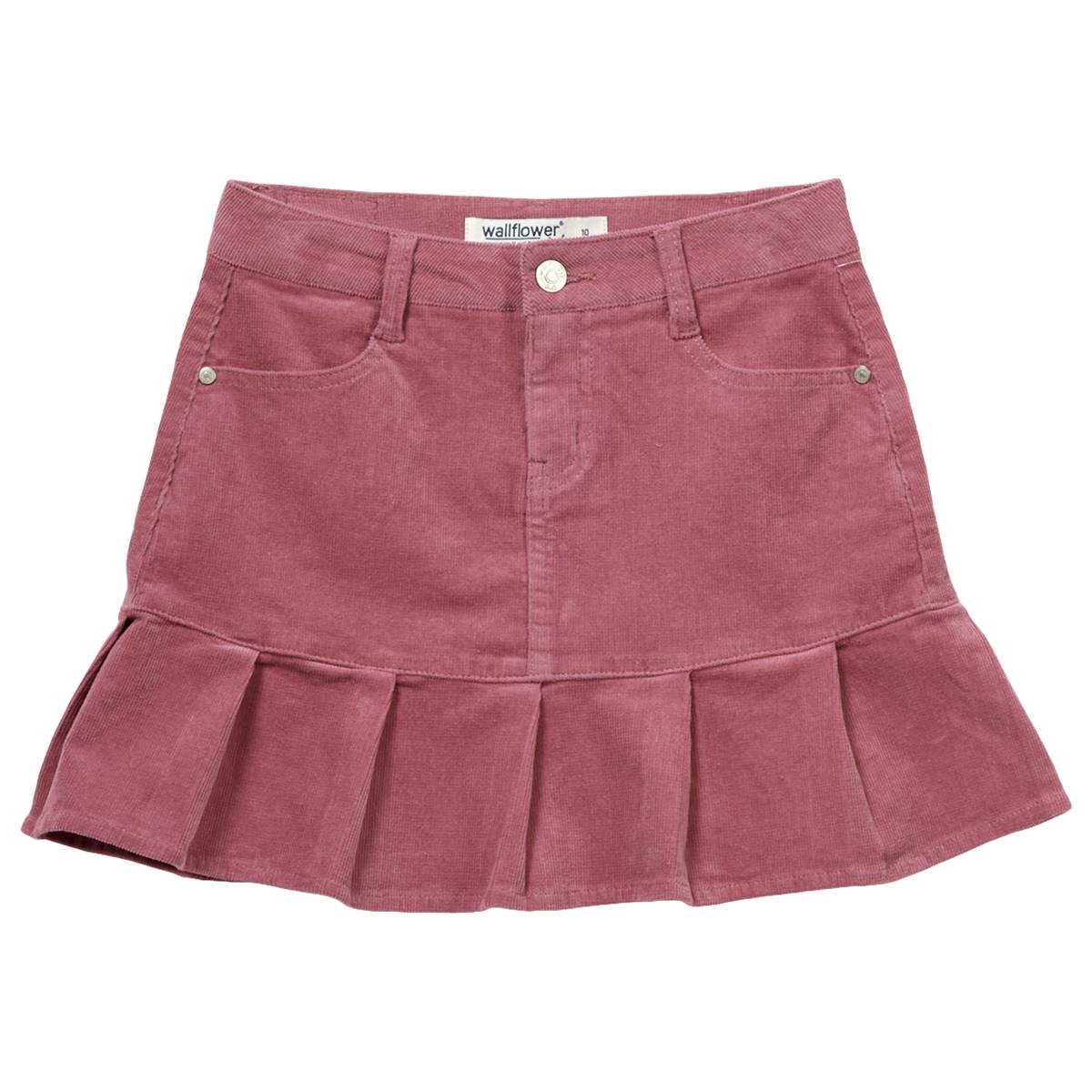 Girls (7-16) Wallflower Corduroy Pleated Skirt