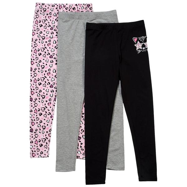 Girls (7-16) Star Ride(R) 3pk. Cat Leopard Leggings