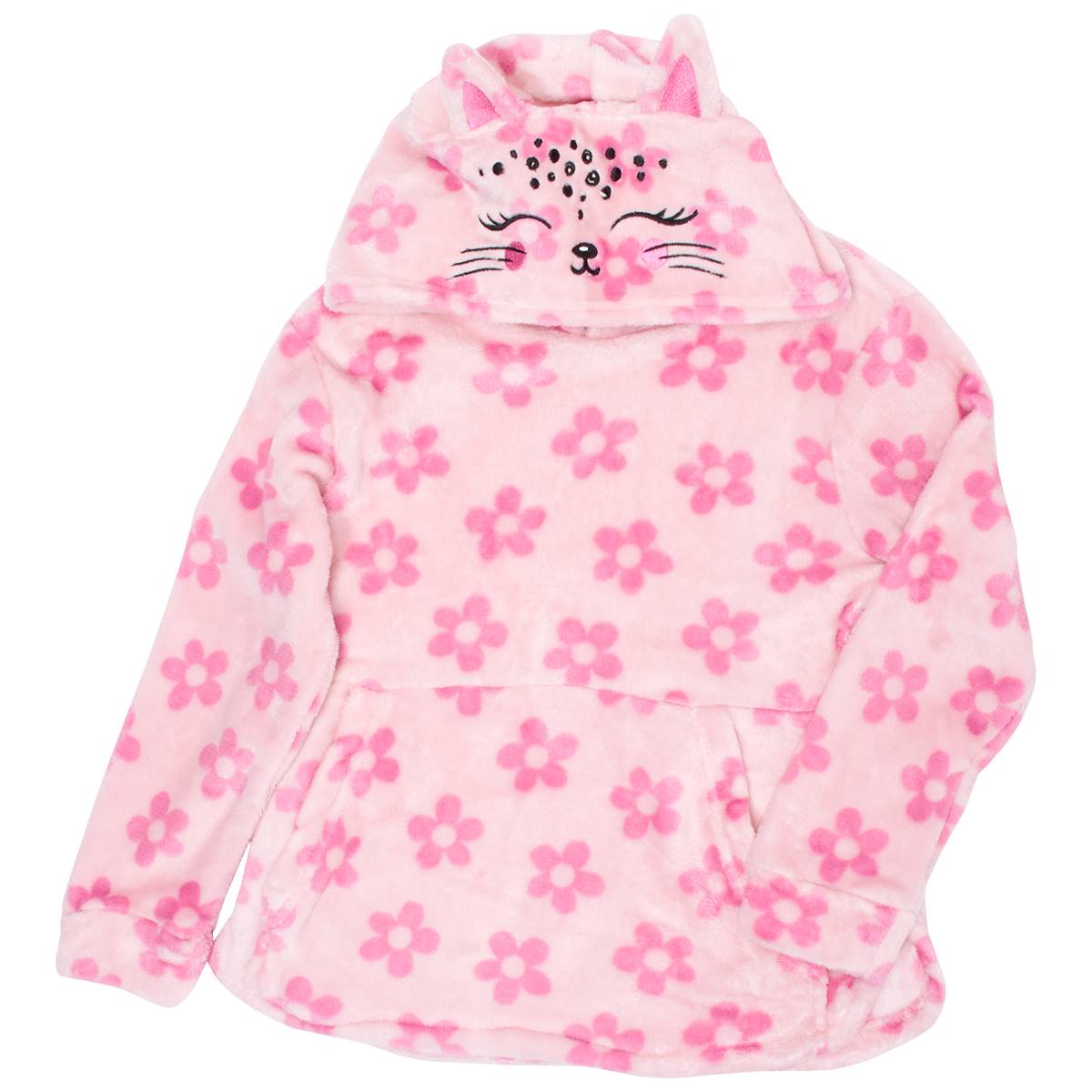 Girls (4-6x) Star Ride(R) Cozy Floral 3D Ear Cat Hoodie