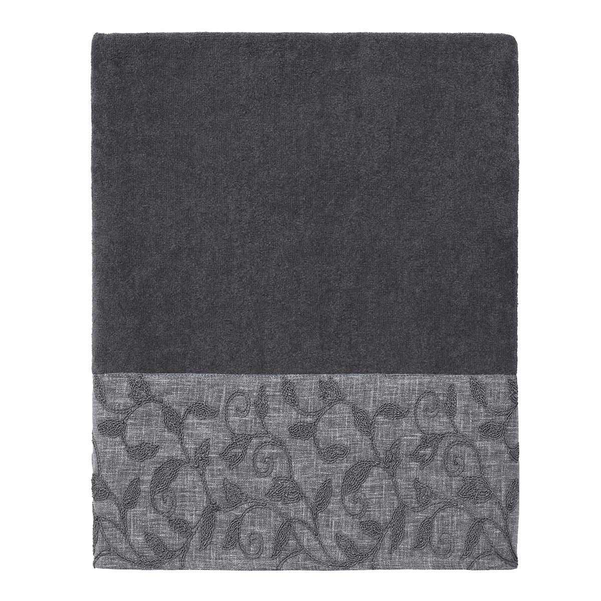 Avanti Linetto Cord Leaf Bath Towel, One Size, Gray