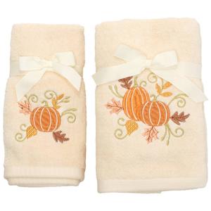 Avanti Pumpkin Swirls 2pk. Fingertip Towel