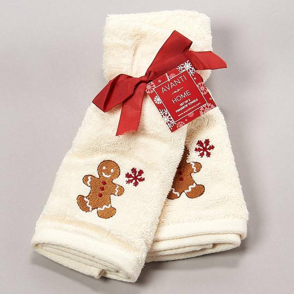 Avanti Merry Gingerbread 2pk. Fingertip Towel