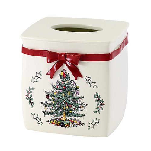 Avanti Spode Christmas Tree Red Bow Tissue Cover