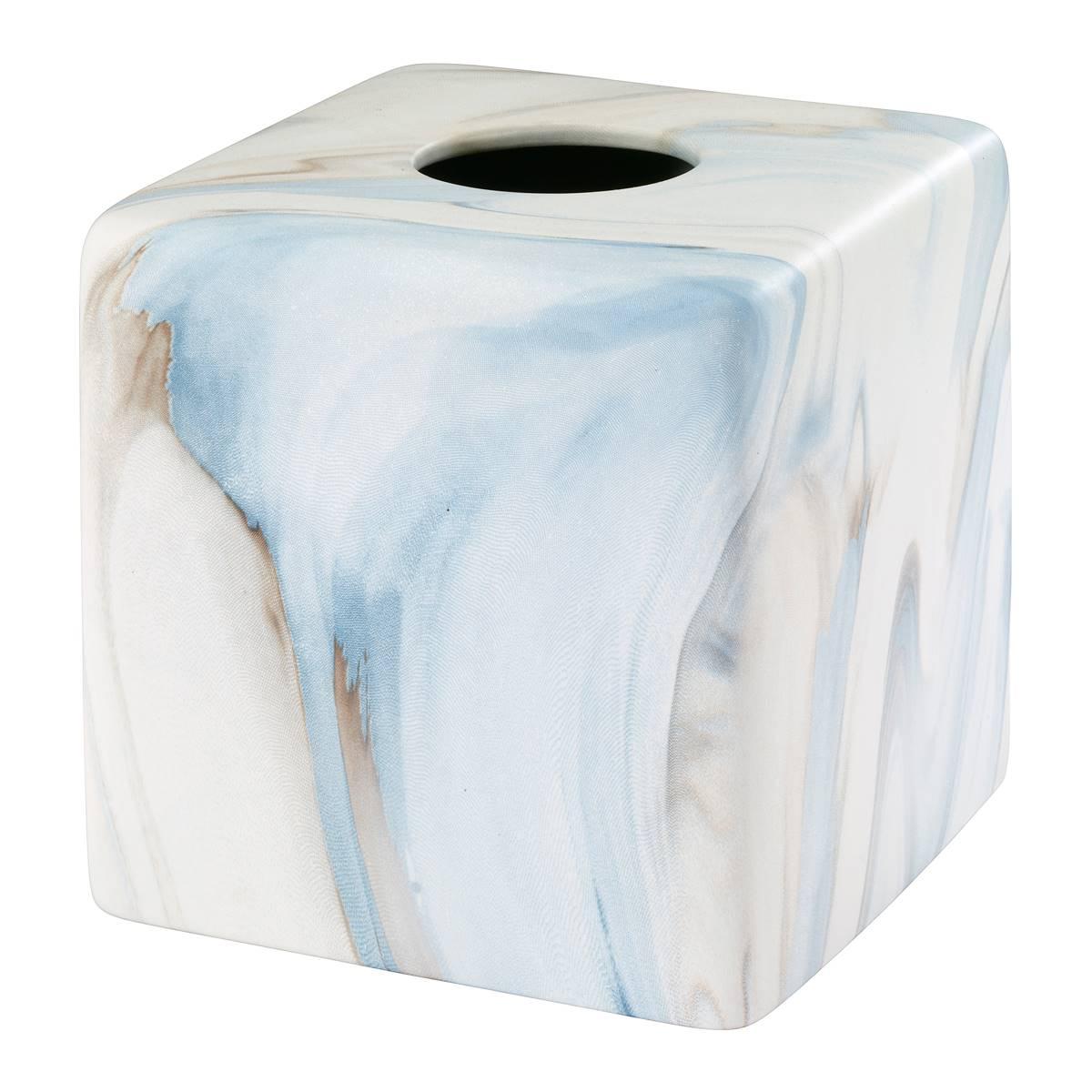 Avanti Waves Tissue Box Cover, One Size, Blue
